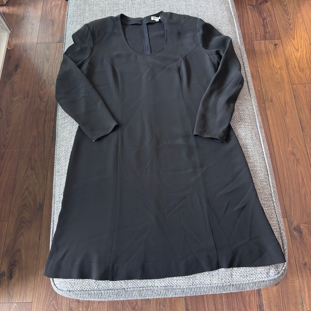 Giorgio Armani Le Collezioni Vintage Black Long Sleeve Scoop Neck Dress Women 14
